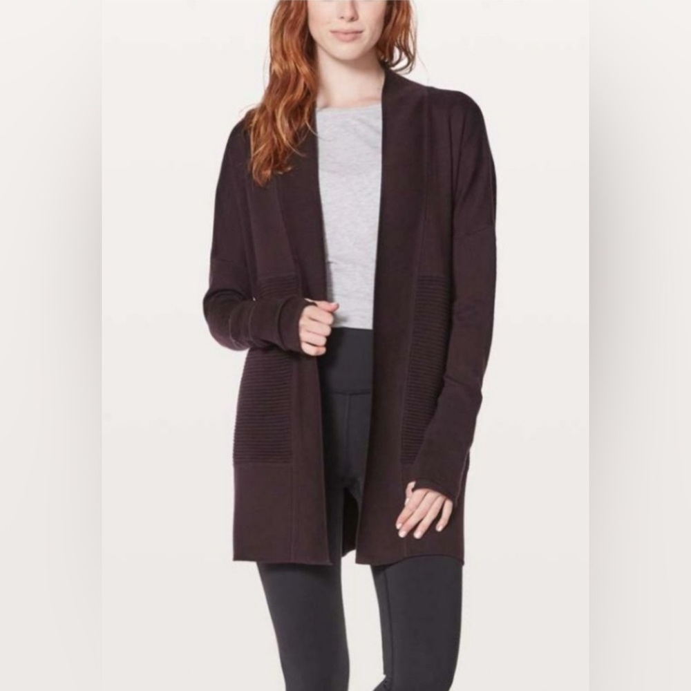 Lululemon Sit in Lotus cardigan wrap sweater purple